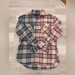 Pendleton Burnside Shirt Mens Medium Blue Plaid Western Grunge Button Up Cowboy‎